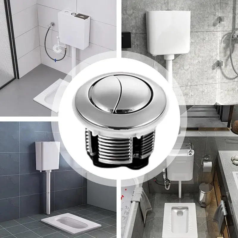 Dual Flush Button  Universal Button Pusher Stainless Steel Spring Press Toilet Flusher Dual Flush Toilet Tank  Bathroom product