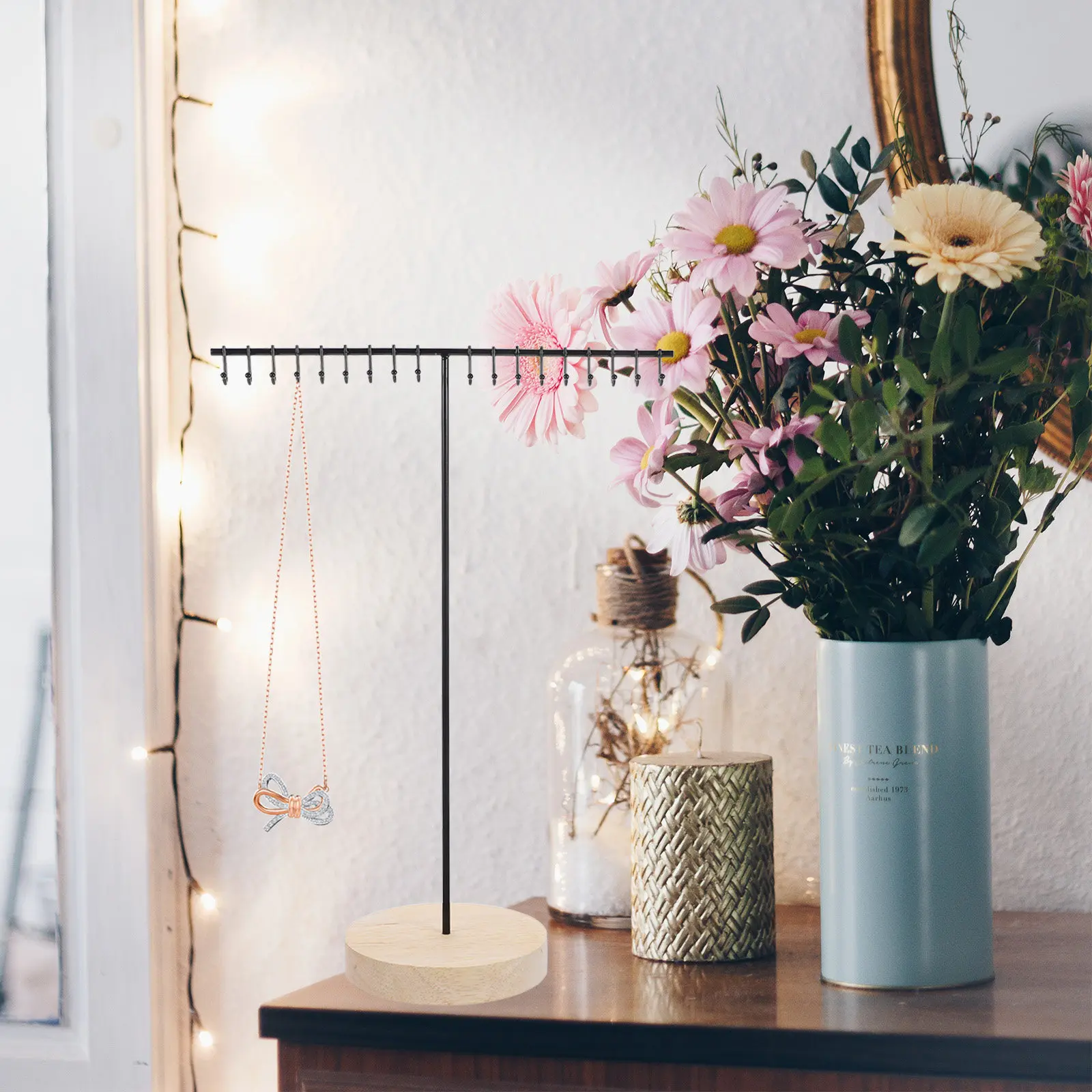 

Подставка-органайзер для украшений: железная витрина для ожерелий, серег и браслетов, настольное решение для домашней организации