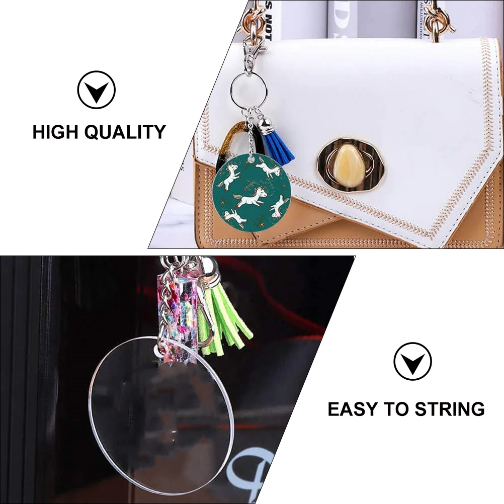 

1 set 1 Set Keychain Tassel Acrylic Pendants Colorful Key Rings For Diy Accessories Smooth Edges Matching Chain Hanging Tassel