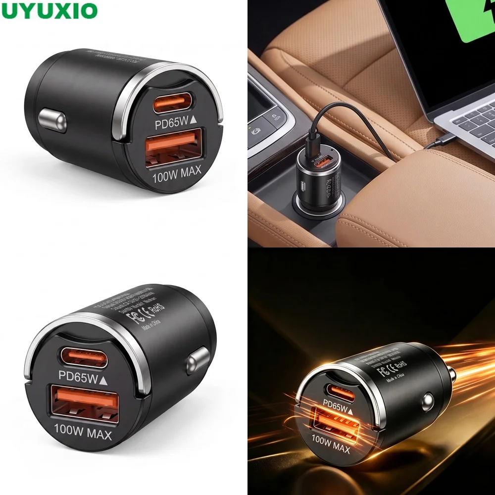 carregador-de-viagem-para-carro-de-165w-com-saida-dupla-65w-usb-c-e-100w-usb-a-para-carregar-multiplos-dispositivos-moveis-design-em-liga-de-zinco-com-encaixe-perfeito