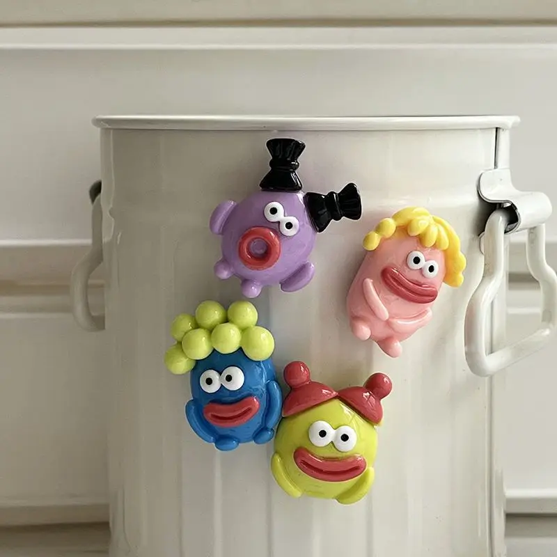 Imanes de nevera The Little Monster, 4 Uds., para mensaje, nota, modelo divertido, juguete, decoración del hogar, regalos navideños, cocina, nevera