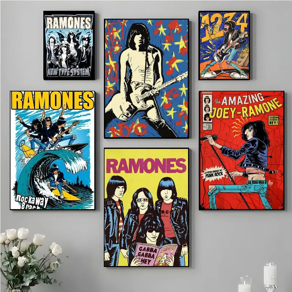 

Rock Band R-Ramones Poster HD Print Personalized Canvas Wall Mural Art Poster Photos for Living Room Home Decor Water Proof