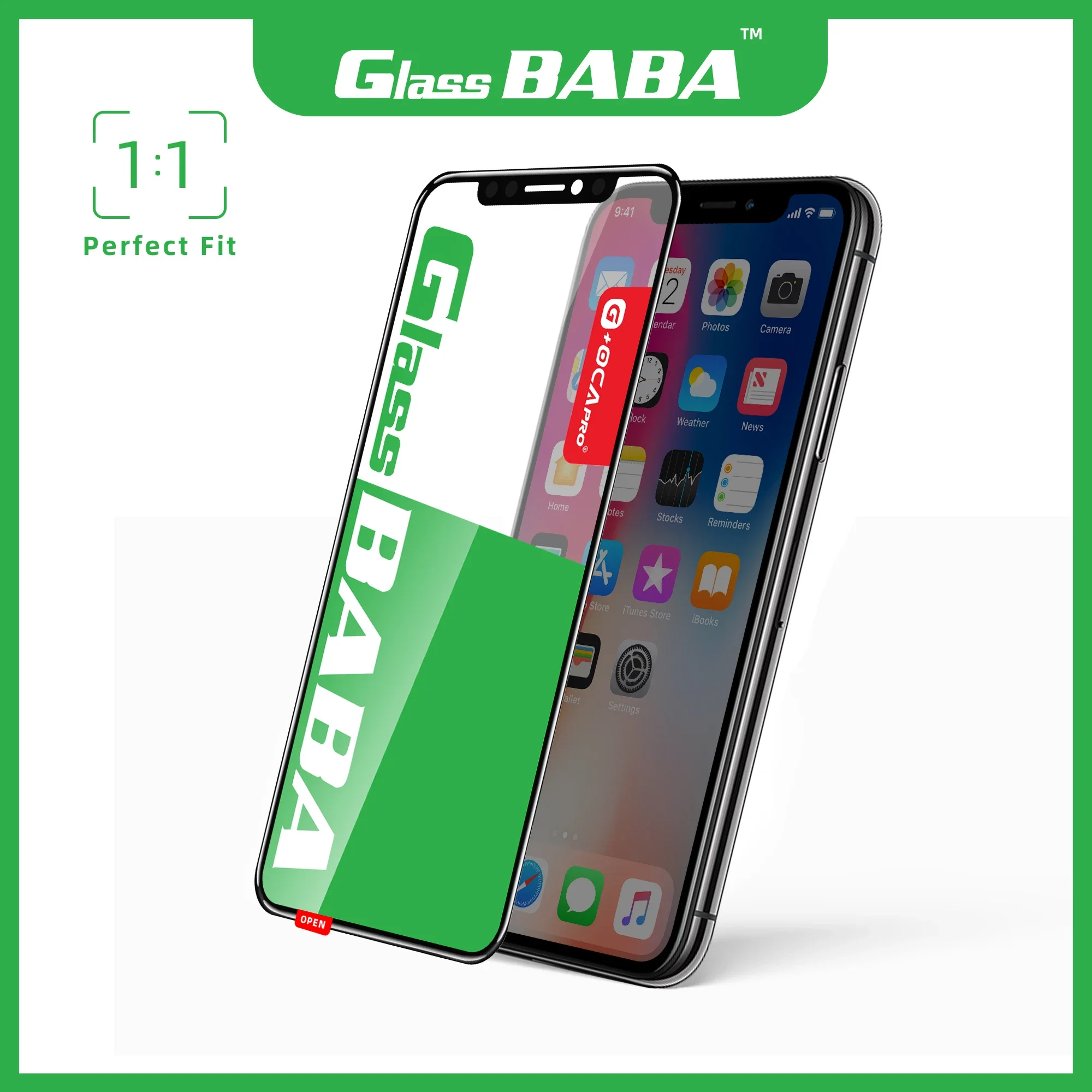 10PCS G+OCA  BABA GLASS  High Quality 2 in 1 Glass+OCA 1:1  For iPhone 12 13 11 14 plus pro max mini X XS XR MAX LCD touch lens