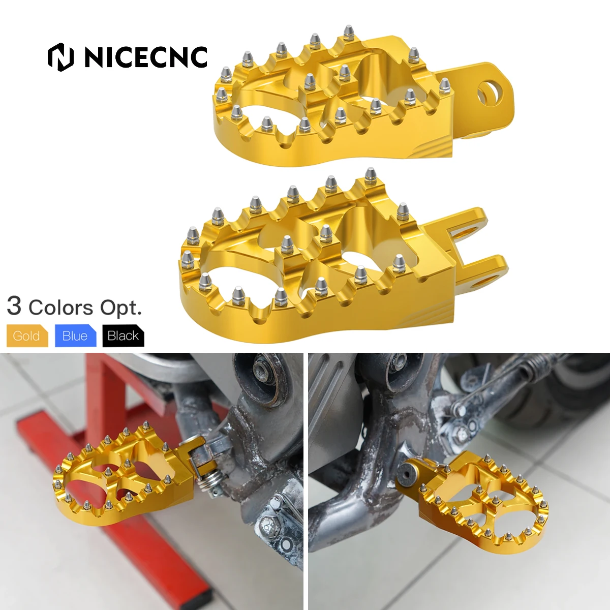 

NICECNC For Suzuki DRZ400S DRZ400SM 2000-2024 2023 DR-Z 400S DR-Z 400SM Motorcycle Wide Foot Pegs Footrest Pedals Aluminum