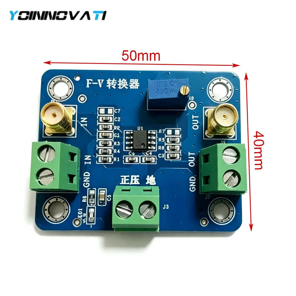 YT LM331 Wide-Range Frequency-to-Voltage Signal Converter Module 0-10kHz Input, 0-5V / 0-10V Output, Adjustable Gain