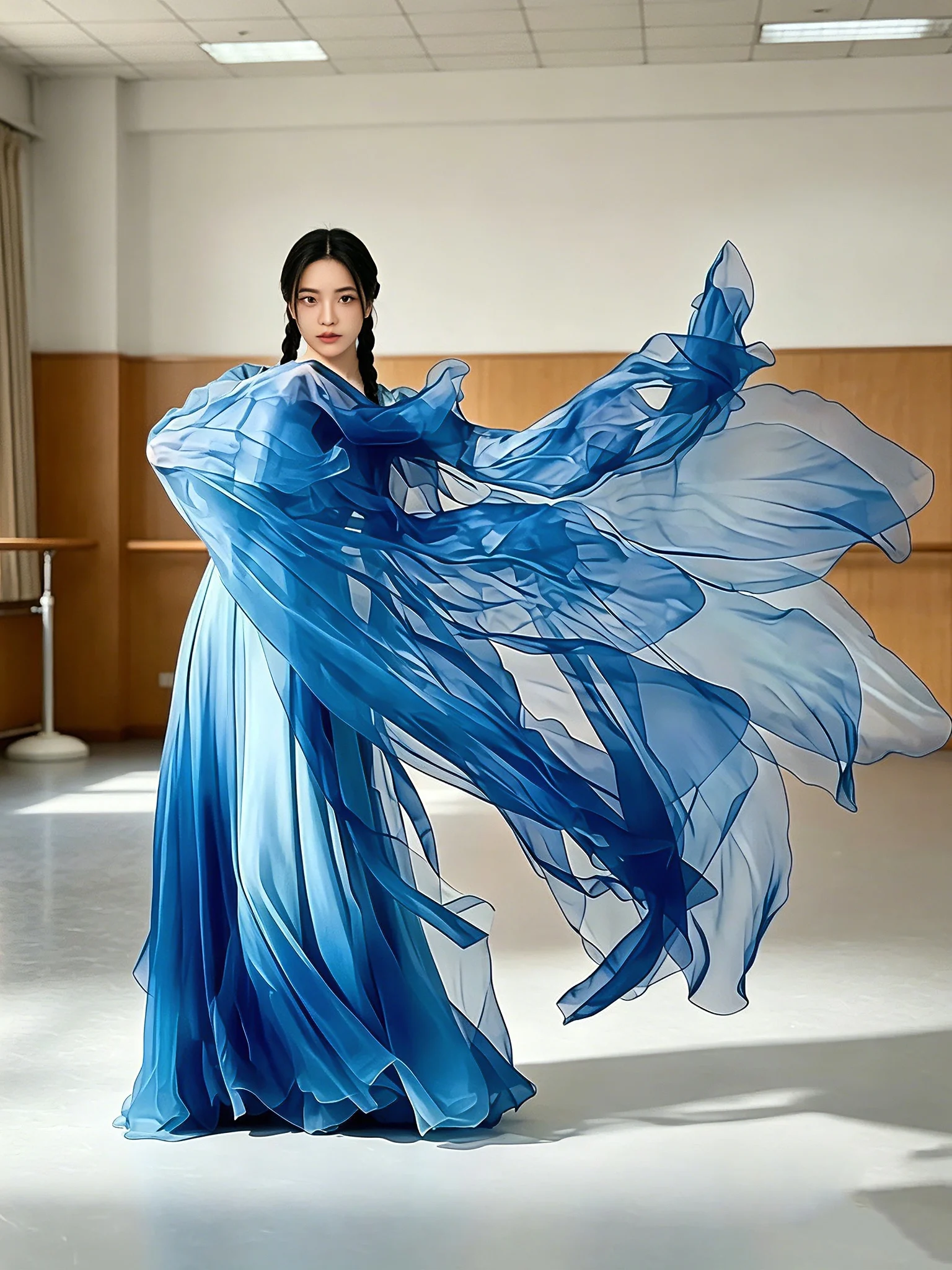 gradual-blue-tulle-dance-skirt-large-swaying-skirt-art-exam-solo-dance-performance-costume-classical-dance-long-sleeve