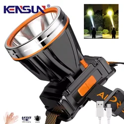 Multifunctional USB Output Power Display Rechargeable Plastic Headlight With Sensing Function Torch Headlamp