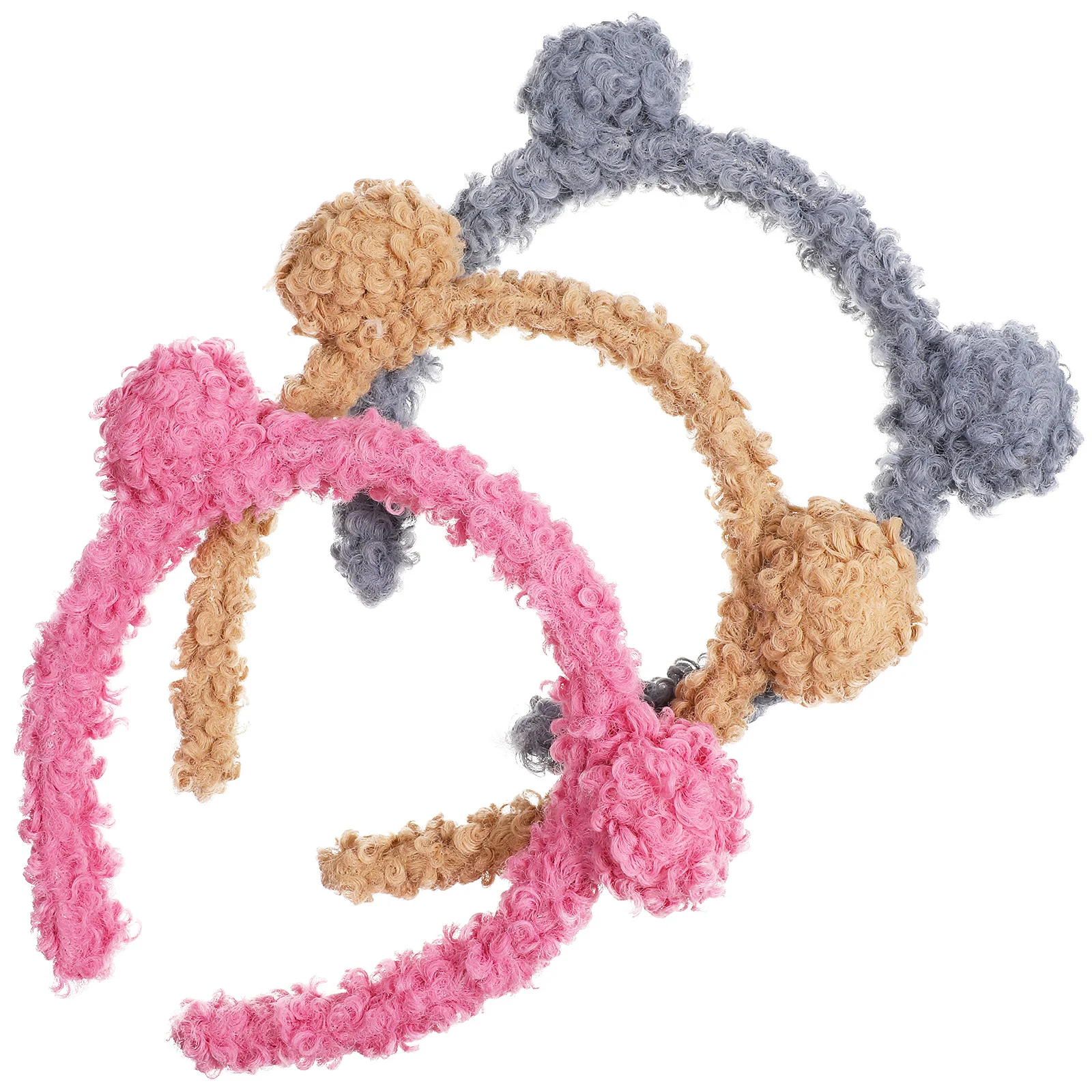 3 Pcs Personalized Headbands Plush Make up Lightweight Kids Hair Hoop Bear Ears for Girls Gathering