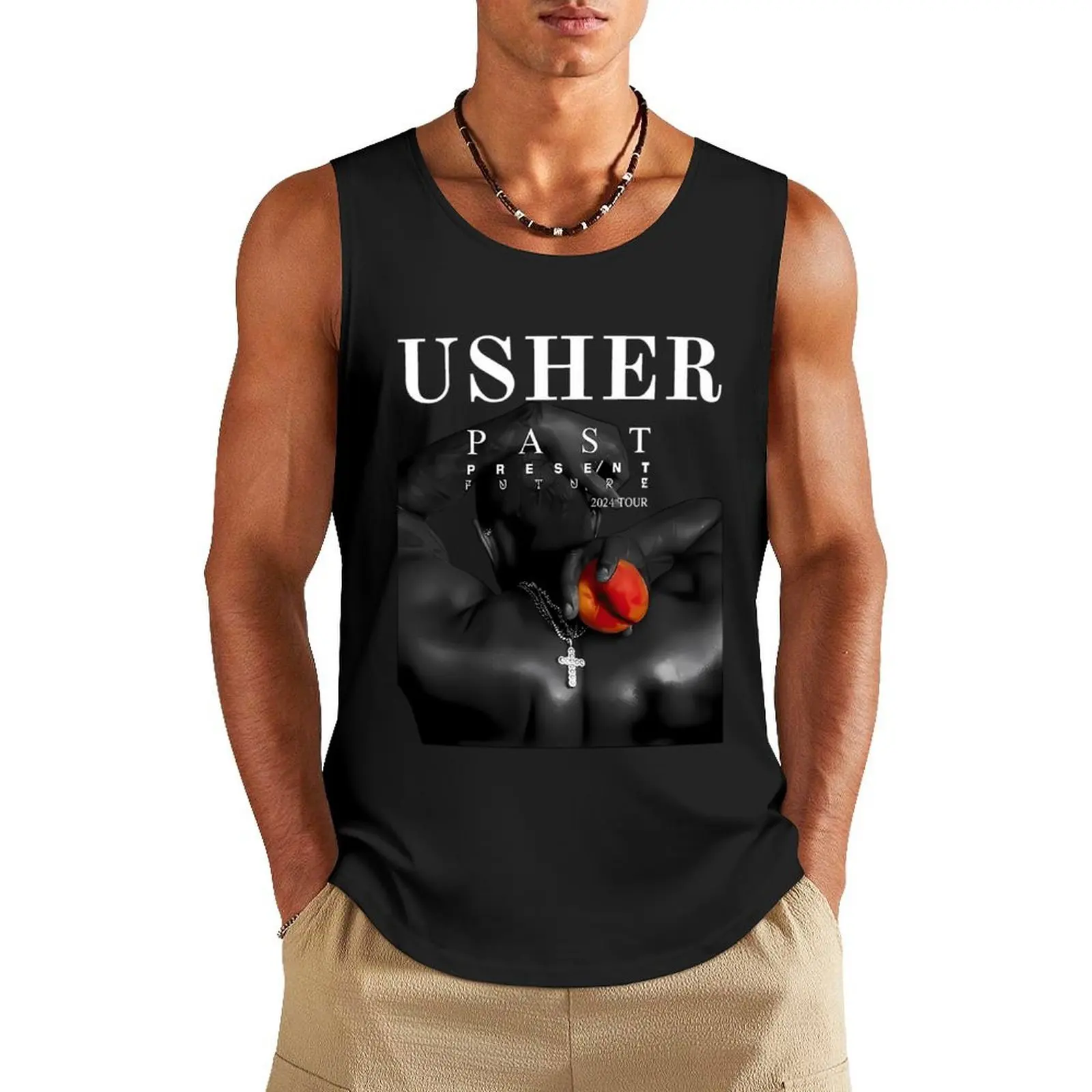 

Ush.er Tour Past Present Future Concert 2025 Tank Top anime clothes gym wear men best selling products