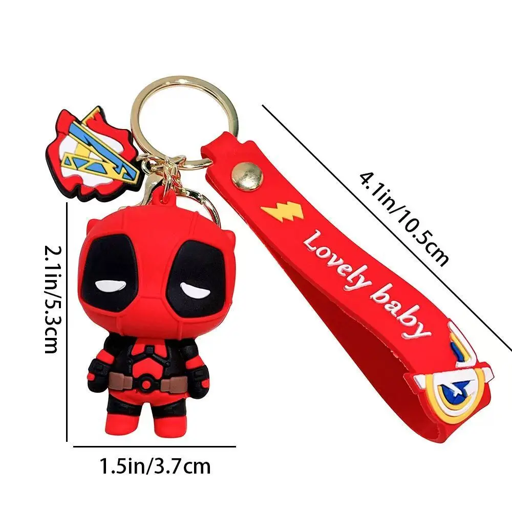 Avengers Heroes Silicone Keychain Spider Man Iron Man Hulk Cute Cartoon Anime Car Key Pendant Bag Decoration Gift In Stock view 6