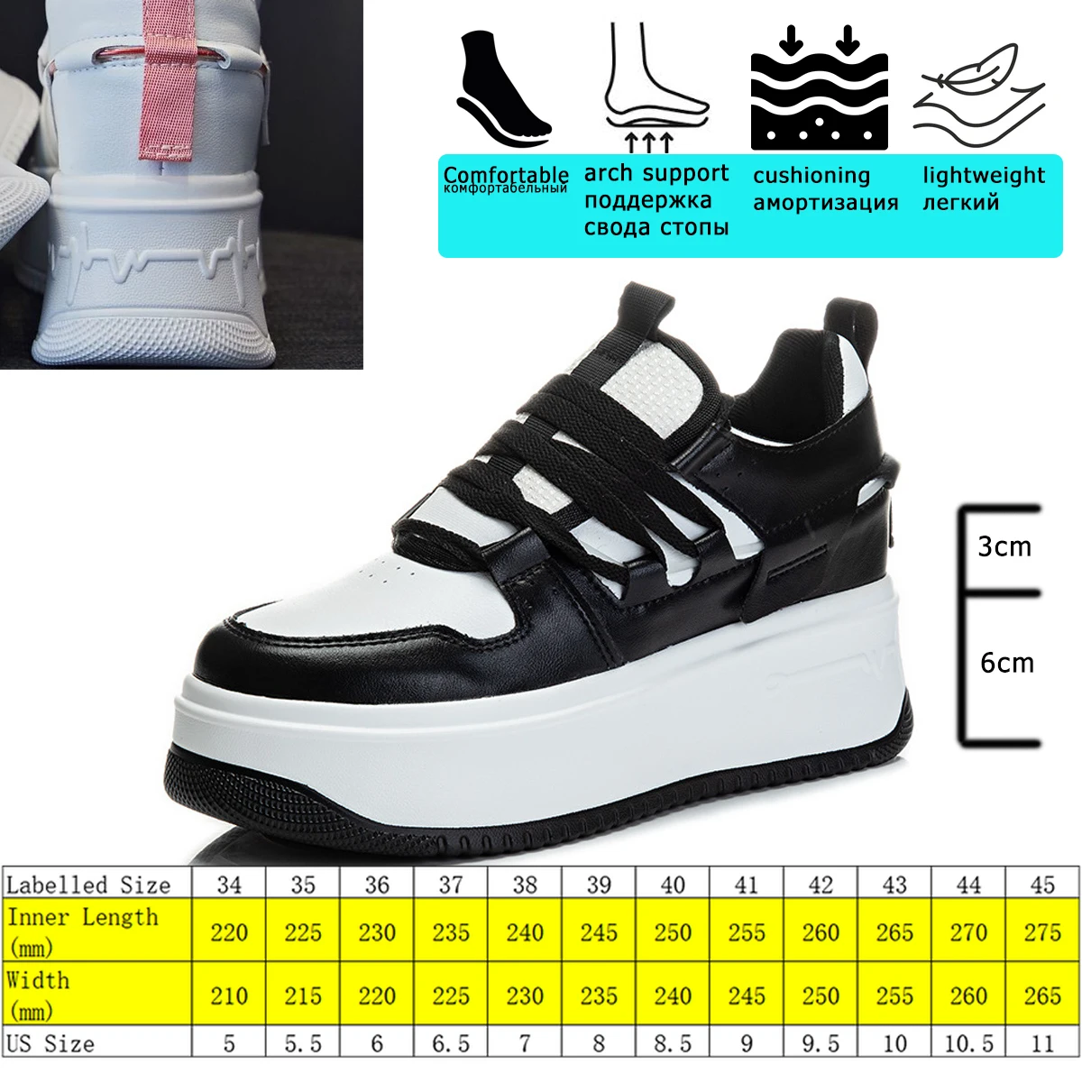 Fujin 9cm Hidden Heel Platform Sneakers Wedge Shoes for Women Fashion Sneakers Genuine Leather Breathable Winter Shoes Autumn