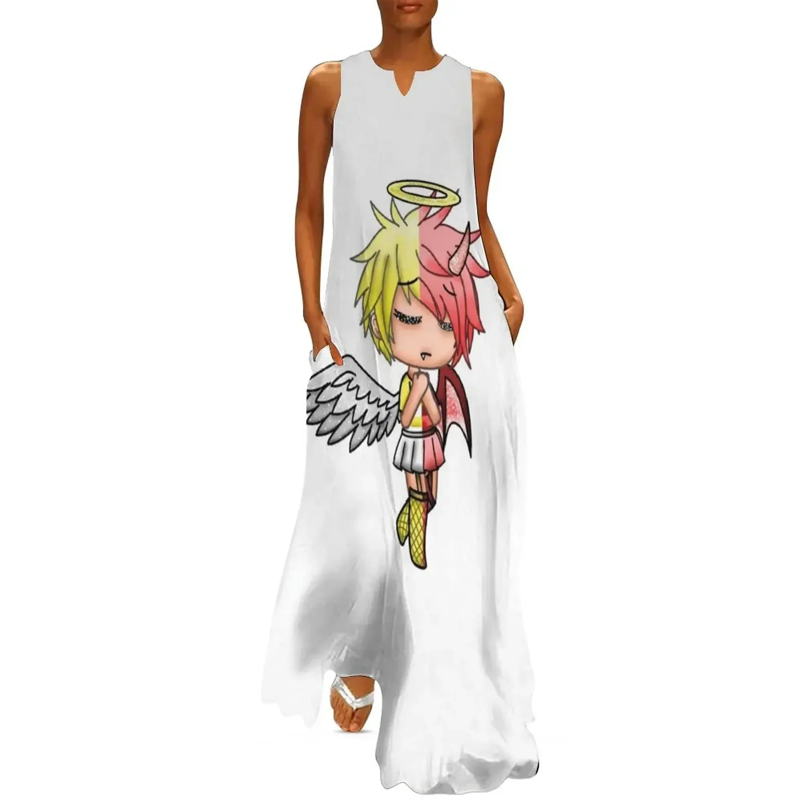 

Gacha Life Half Demon, Half Angle Long Dress women long dresses Summer women's clothing summer dress woman 2025 trendy Dress