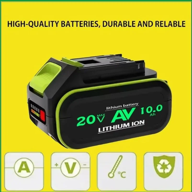 For Worx 20V 10000mAh lithium-ion battery WA3553 WA3551 WA3572 WA3553 WX390 WX176 WX178 WU268 drill bit battery