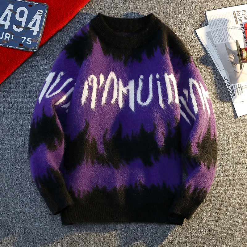 

GIOIOM женский свитер, осенне-зимний новый высококачественный свободный повседневный вязаный свитер с круглым вырезом, мужская одежда