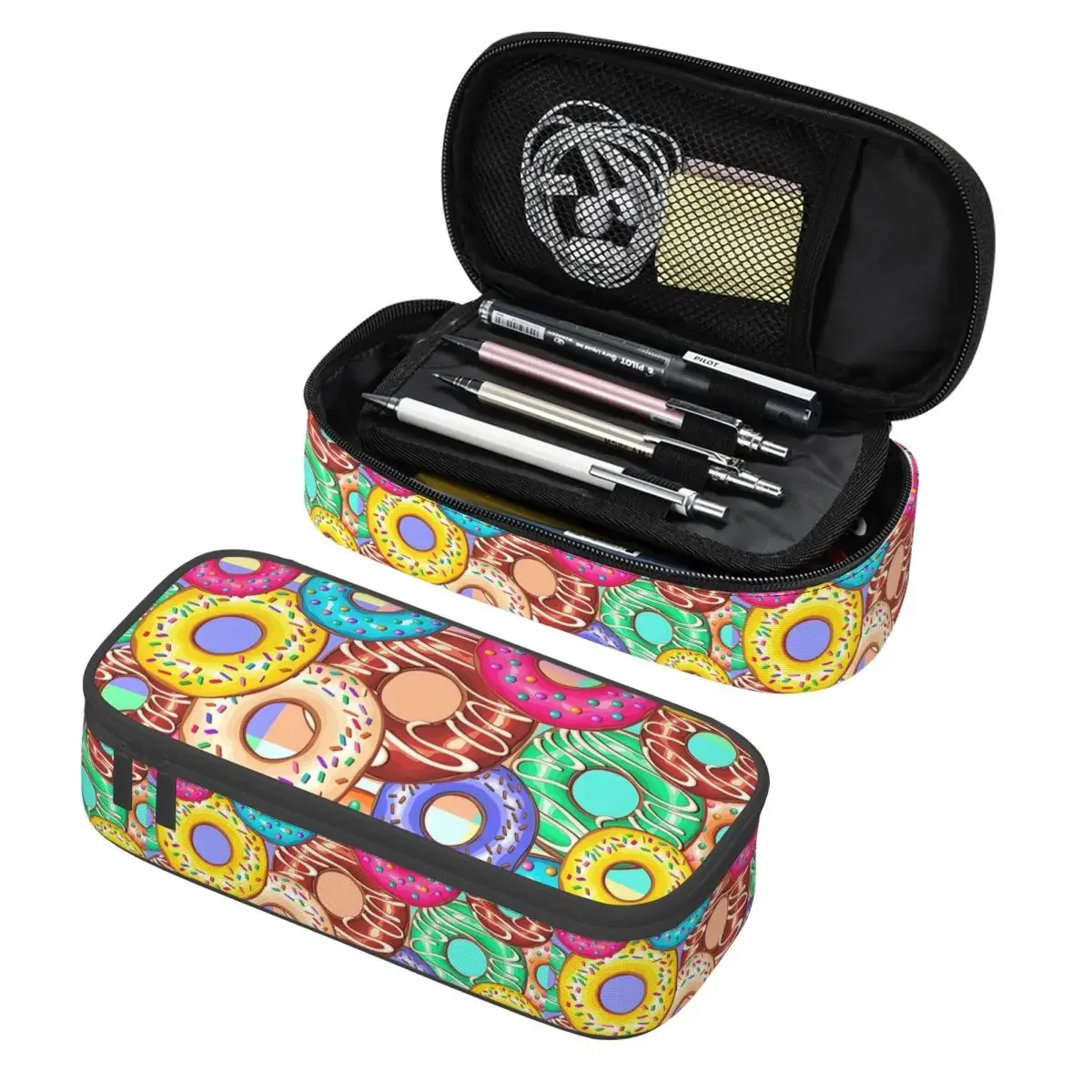 

Custom Kawaii Chocolate Donut Doughnut Pencil Cases for Boys Gilrs Funny Pattern Food Large Capacity Pen Bag Box School Supplies