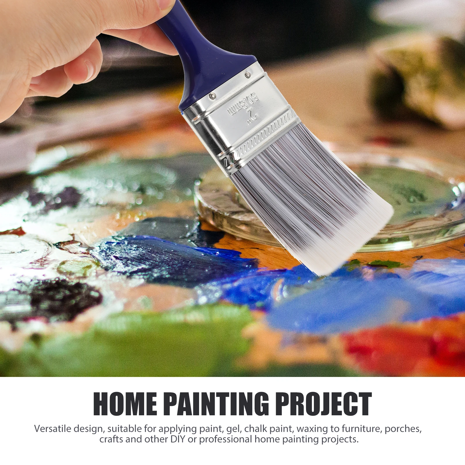 

3Pcs Lightweight Glue Painting Brushes with Plastic Handle Nylon Art Utility Paint Brushes for Home Use
