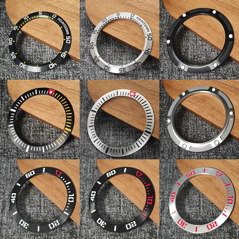 41MM×32MM Watch Bezel Inserts Metal Sloping Bezel Inserts Fits Samurai Series PROSPEX SRPB55K1 Watch Case Diving Watch Bezels