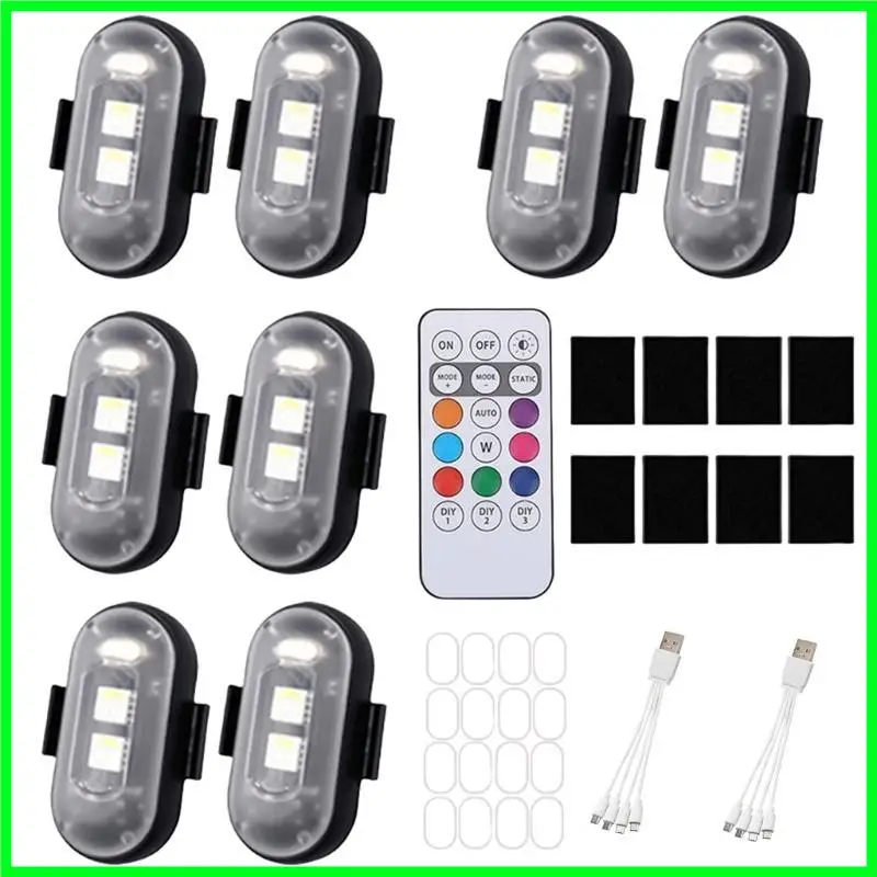 

T3EF Wireless LED Flashing Lights with Remote Control USB Rechargeable Waterproof LED Flashing Lights for Car Motorcycle