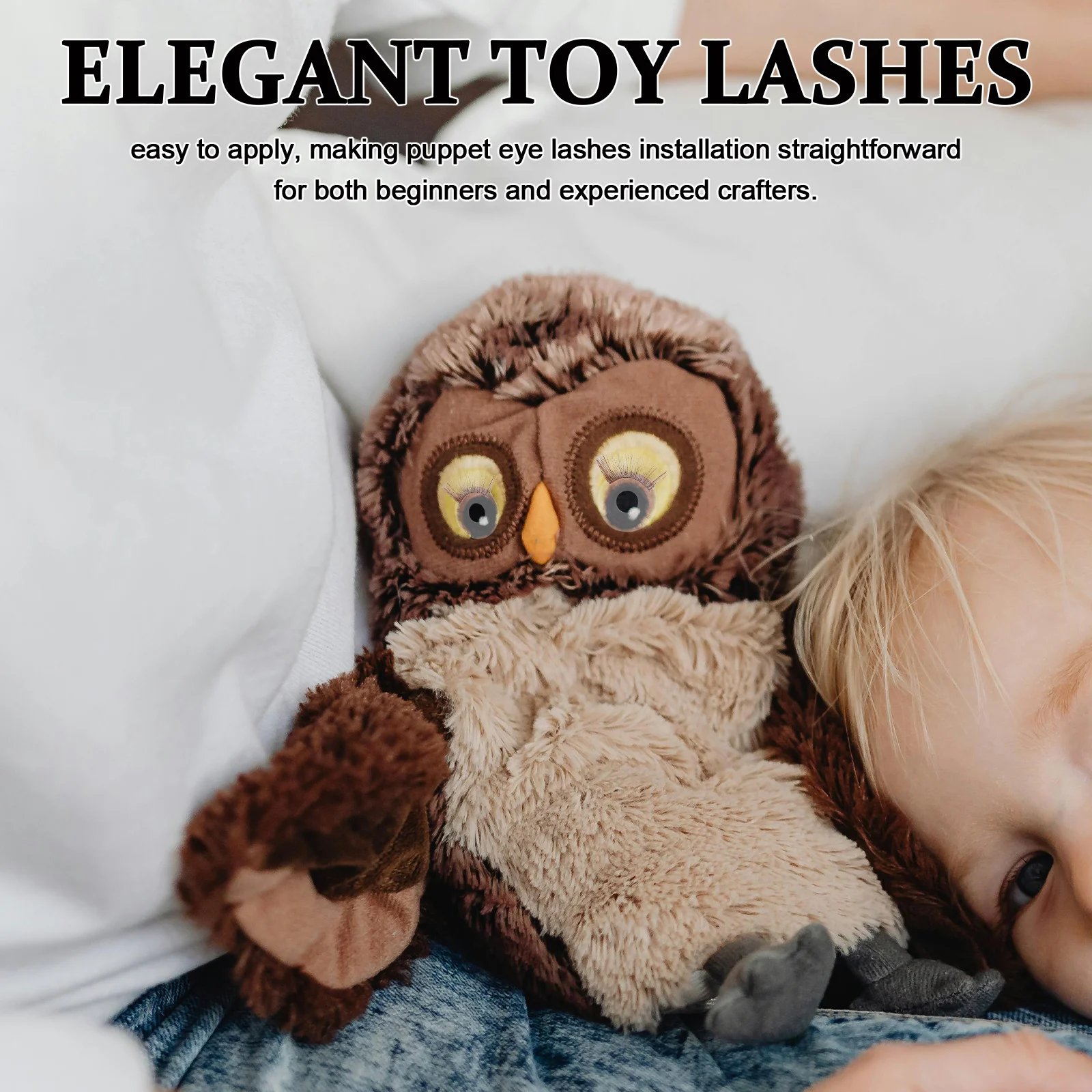 20 Piezas de Accesorios para Pestañas de 14 mm, 16 mm, 18 mm, 20 mm, Pestañas Curvas de Varios Tamaños para Amigurumi, Crochet, Animales de Peluche, Manualidades, Fabricación de Muñecas