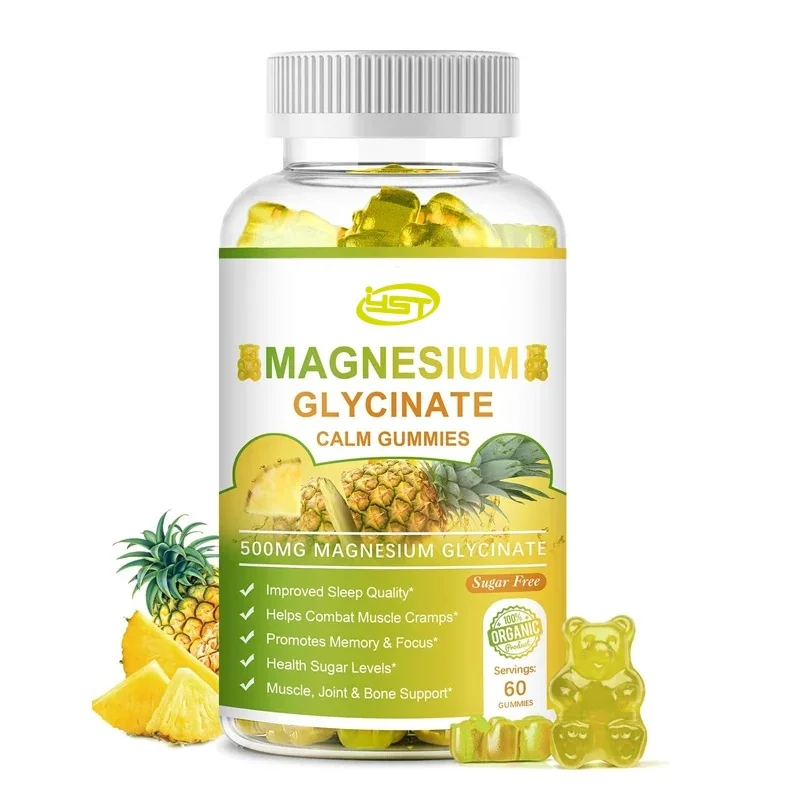 

Citrate gummies 1000mg, taurine 500mg&Matale 200mg - Magnesium potassium supplement for calming mood 60 pineapple gummies