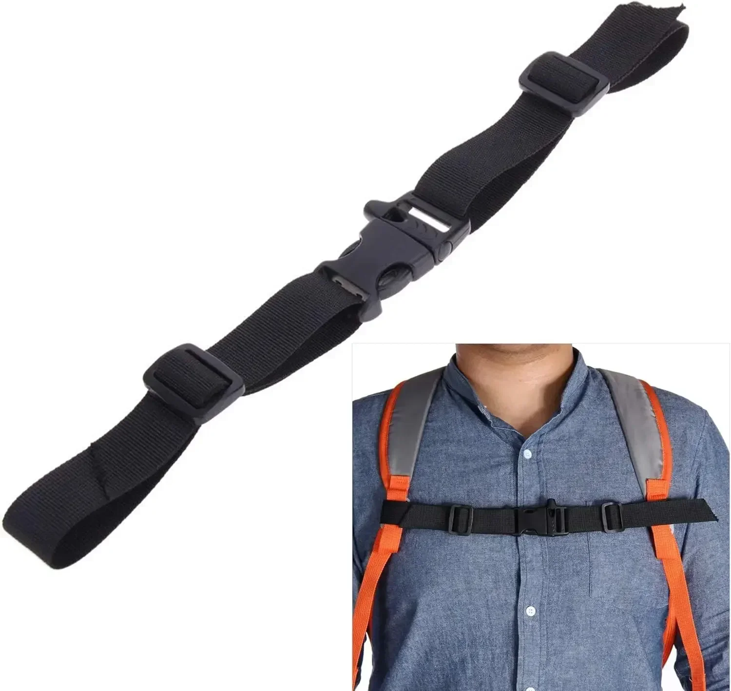 

Backpack's sternum belt, adjustable chest strap, suitable for outdoor fabric backpack belt travel luggage accessories