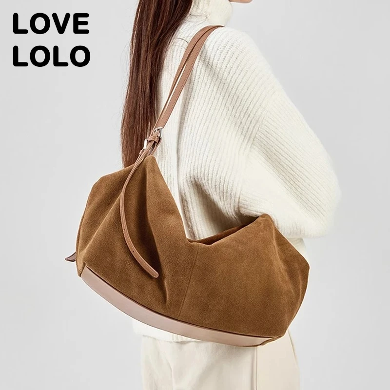 

Women's Genuine Suede & Cowhide Leather Shoulder Bag, Luxury Soft Crossbody Purse for Ladies, Easy Commute Designer Handbag 2025