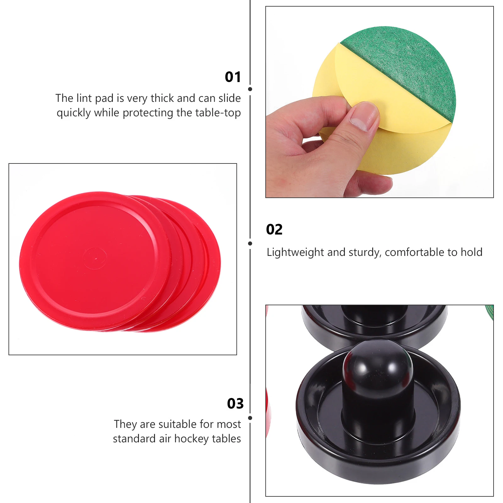 

1 set 1 Set Plastic Air Hockey Pushers Pucks Replacement Parts Standard Tables Lightweight Durable Hockey Accessories Enhance