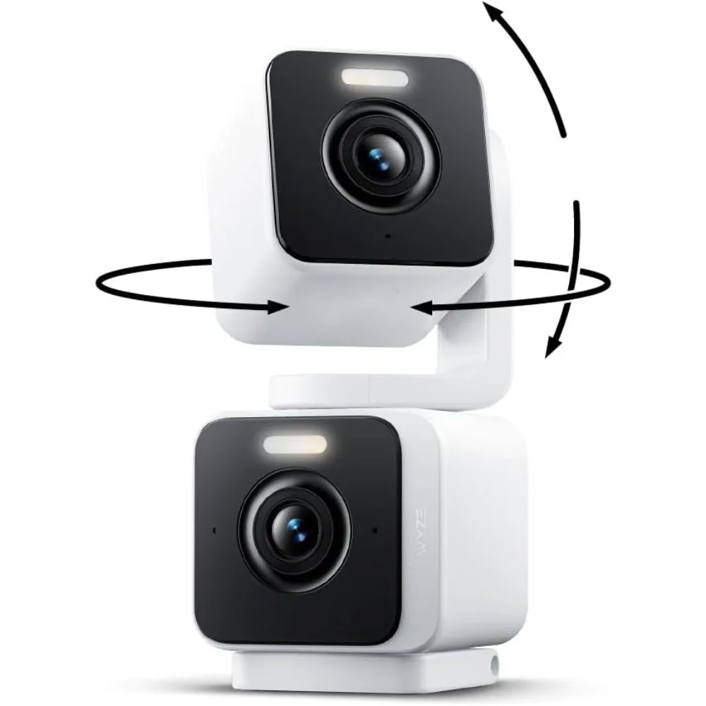 Duo Cam Pan داخلي/خارجي IP65 2K 360 °   كاميرا مراقبة للمنزل الذكي مع رؤية ليلية ملونة، متوافقة مع Alexa