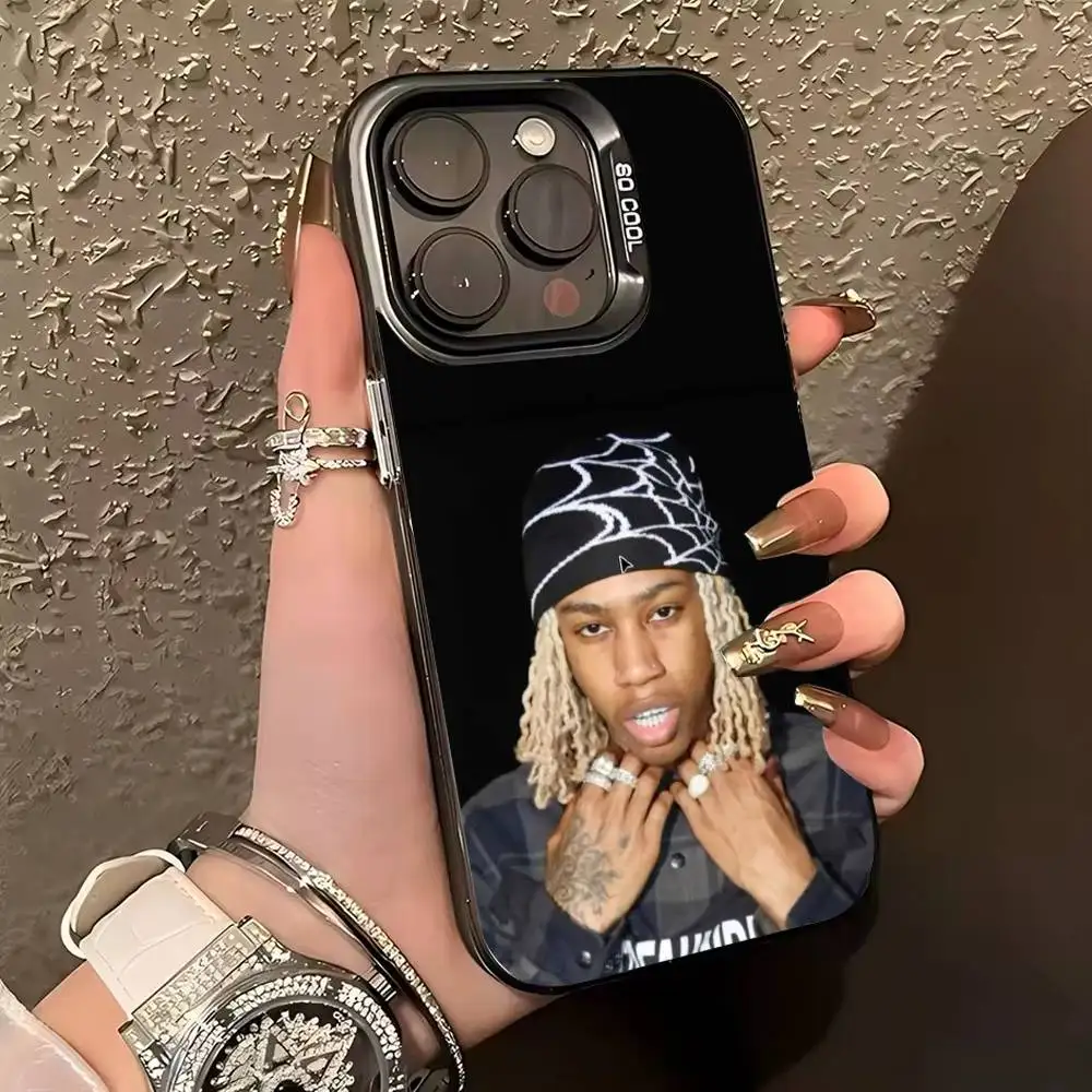 حافظة هاتف Singer Rapper R-Rich Amiri لهاتف iPhone 17,16,15,14,13,12,11 Plus, Pro Max, XS, حافظة هاتف فضية ملونة