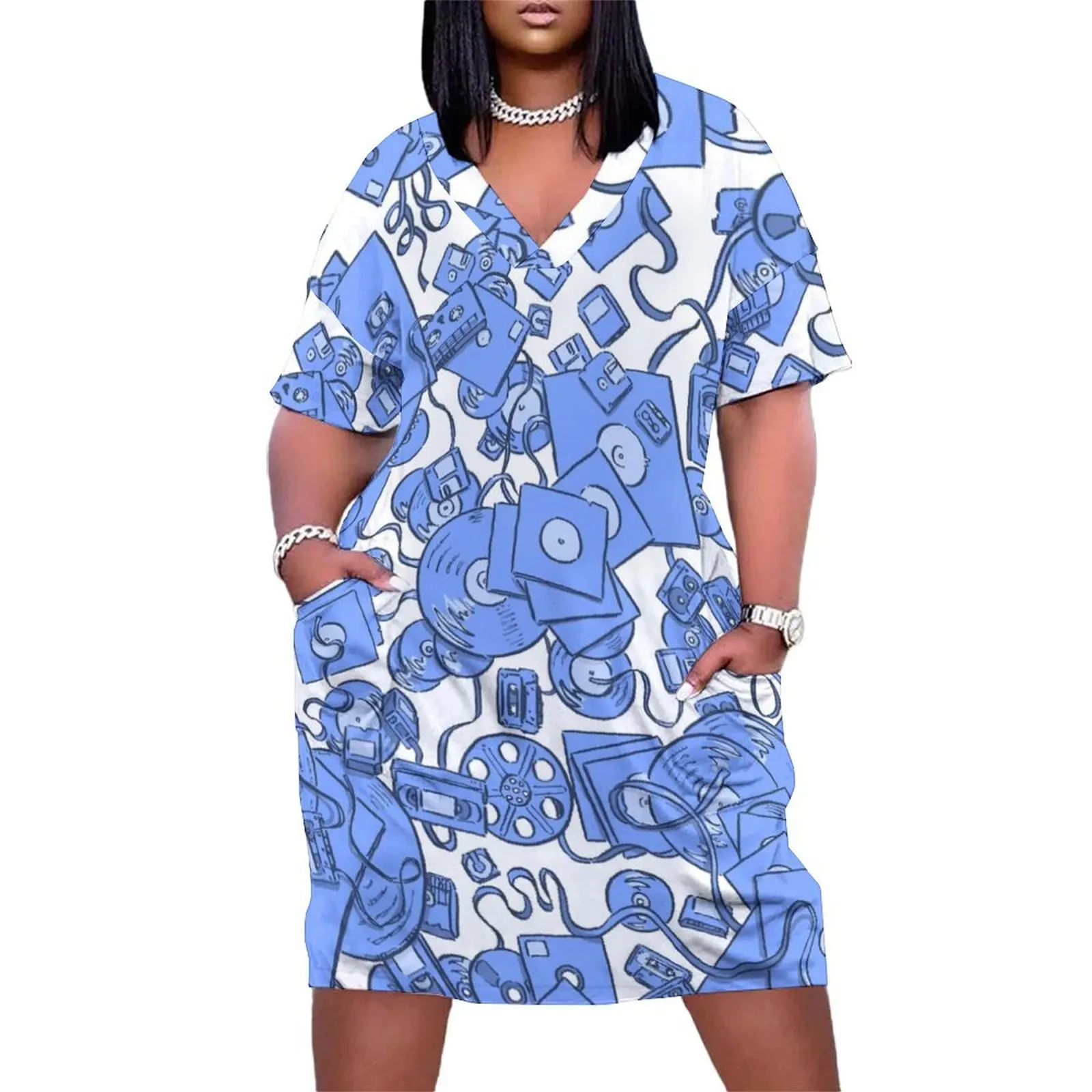 Technology! - Blue Loose Pocket Dress Bride dresses dress for woman summer dresses womens 2025 elegant women's sets