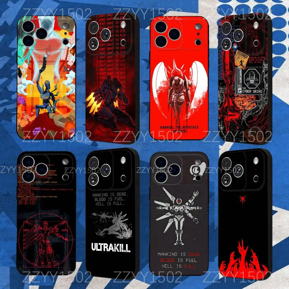 

Game U-Ultrakill FPS Phone Case For iPhone 17,16,15,14,13,12,11,X,XS,8,7,Pro,Max,Plus,E,SE4,Air,Mini Black Funda Shell