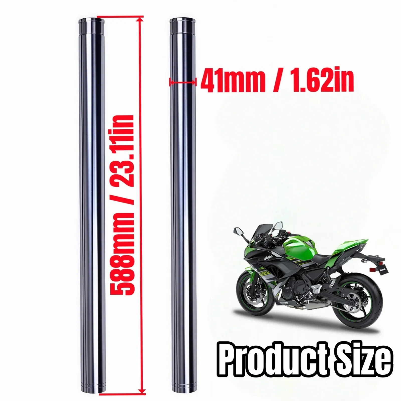 BB For Kawasaki EX650 Ninja 650 ER650 Z650 2017-2023 41x585mm Front Inner Fork Tubes 2018 2019 2020 2021 2022 Brake Suspension