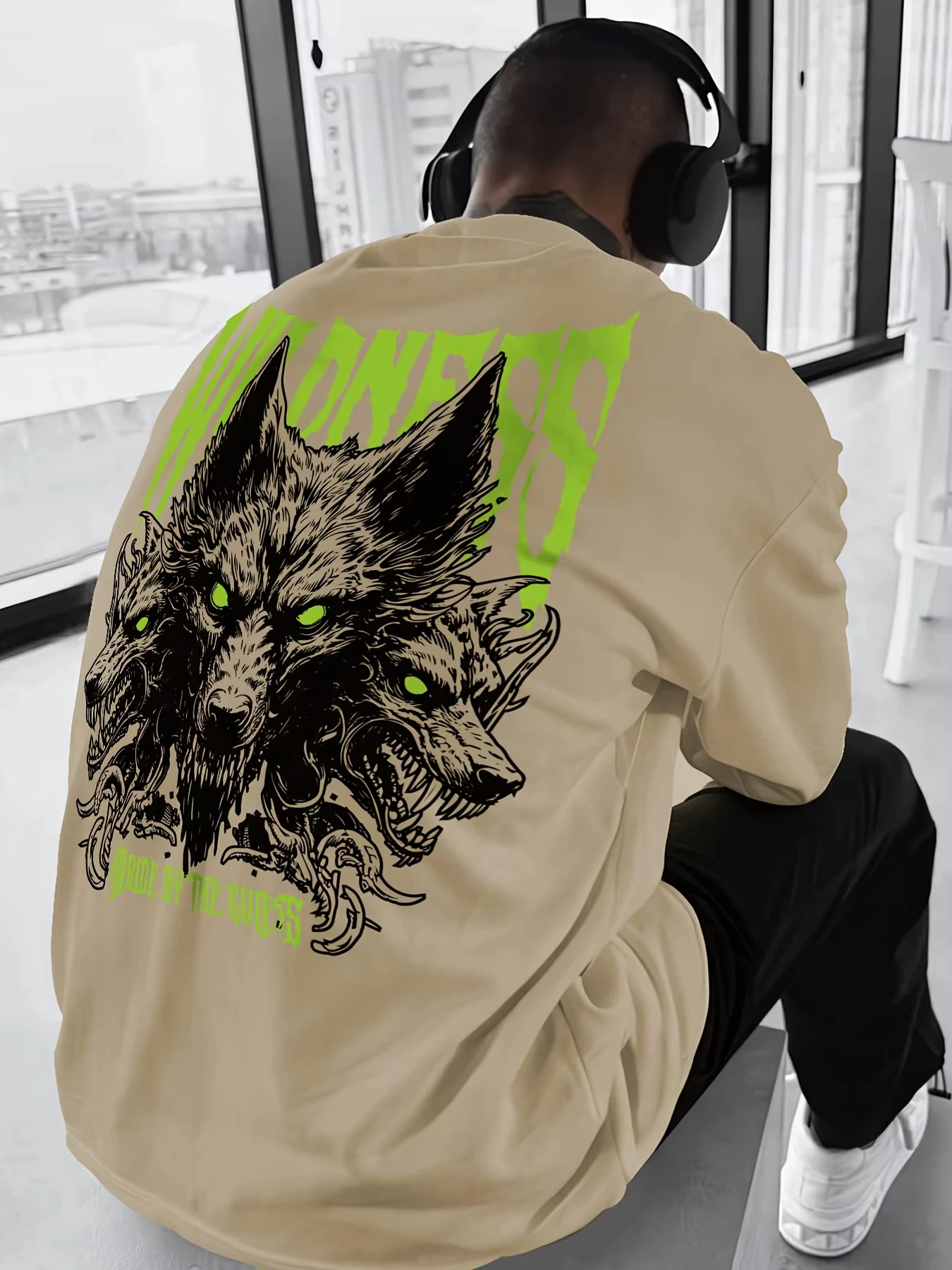 2026 Dark Multi‑Wolf Back Print Graphic T‑Shirt Kids Adults Gothic Metal‑Style Streetwear Loose‑Fit Short‑Sleeve Tops