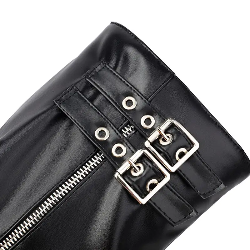 

Girseaby 2026 Модная женская юбка до середины икры Сапоги с круглым носком на толстом каблуке 5 см Украшение на платформе Bota Большой размер 42 43 44 45 US14