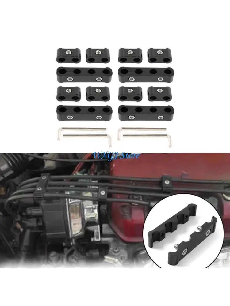 

37JE 4 Hole 2 Hole Outlet Cable Clamps Metal Wire Separators Set For Automotive Motorbike
