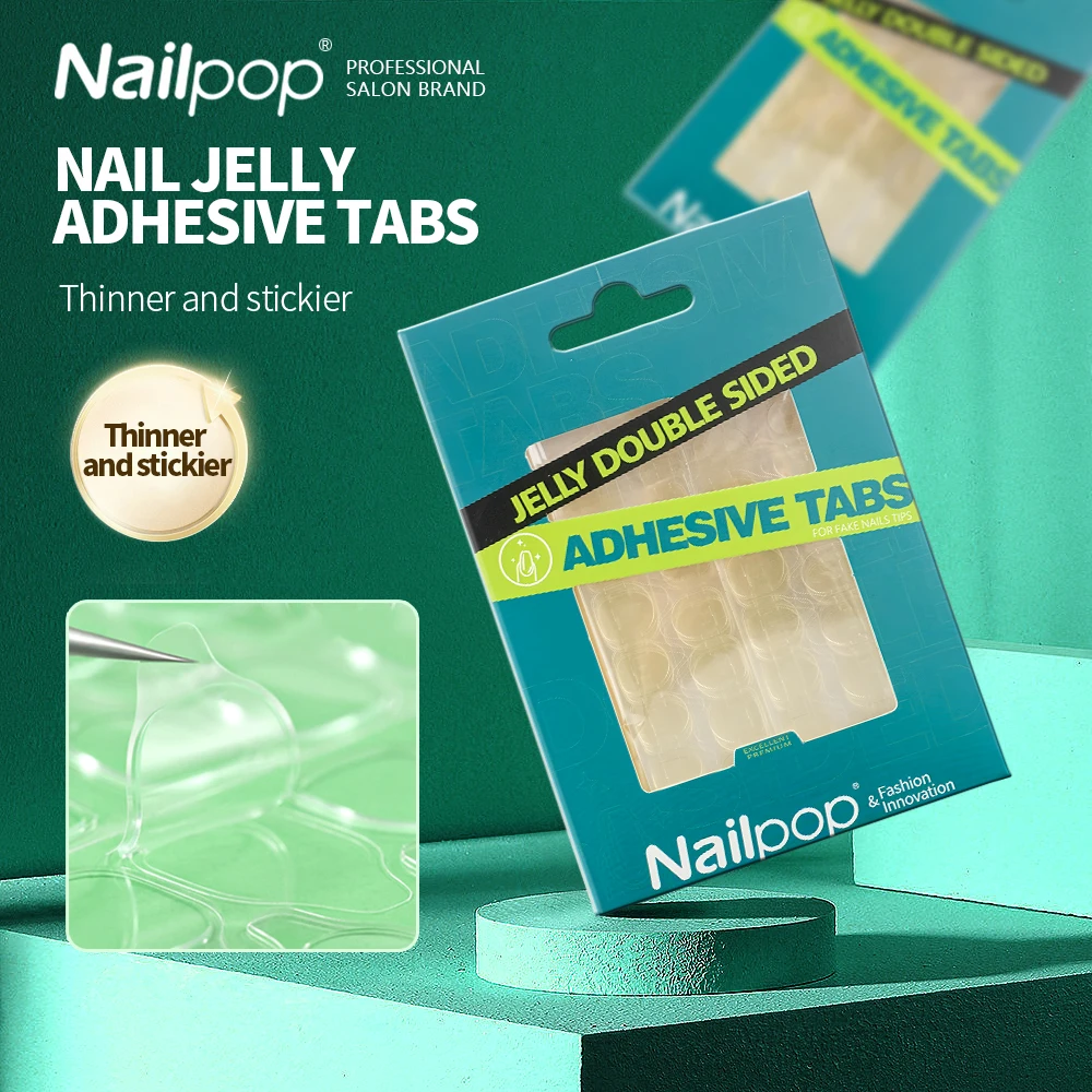 Nailpop-Cinta adhesiva de doble cara para Uñas postizas, pegamento adhesivo para manualidades, prensa falsa para manicura acrílica, 5/10 hojas