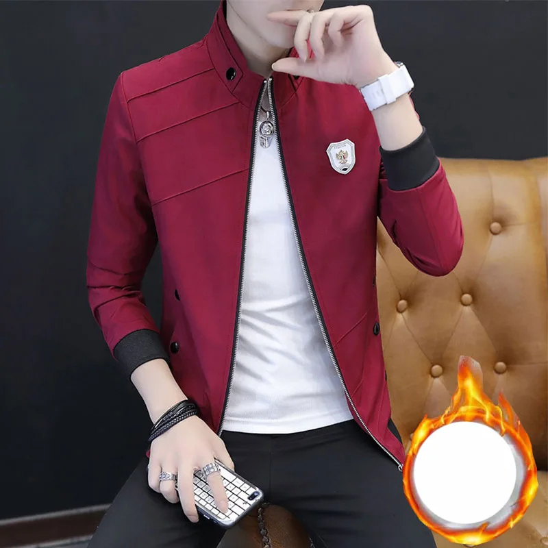 Jesienno-zimowa moda KPOP w stylu Harajuku Slim dopasowane koszulki luźna, luźna kurtka zapałka z pluszowym zamkiem z długim rękawem