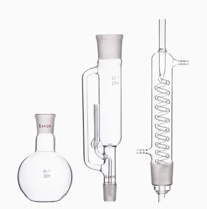 250ml Soxhlet extractor snake-shaped fat extractor glass extraction device condenser tube extraction cylinder complete set