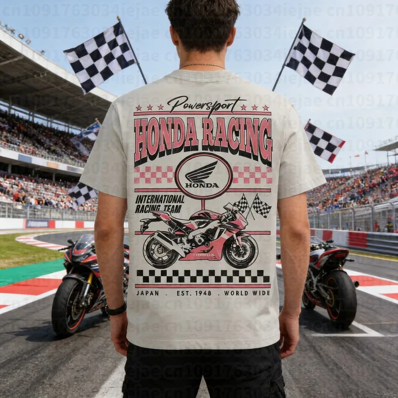 

Men's Honda Racing Graphic T-Shirt 2026 New Hot Selling Short Sleeved Sportswear Quick Drying Breathable Summer Casual Top