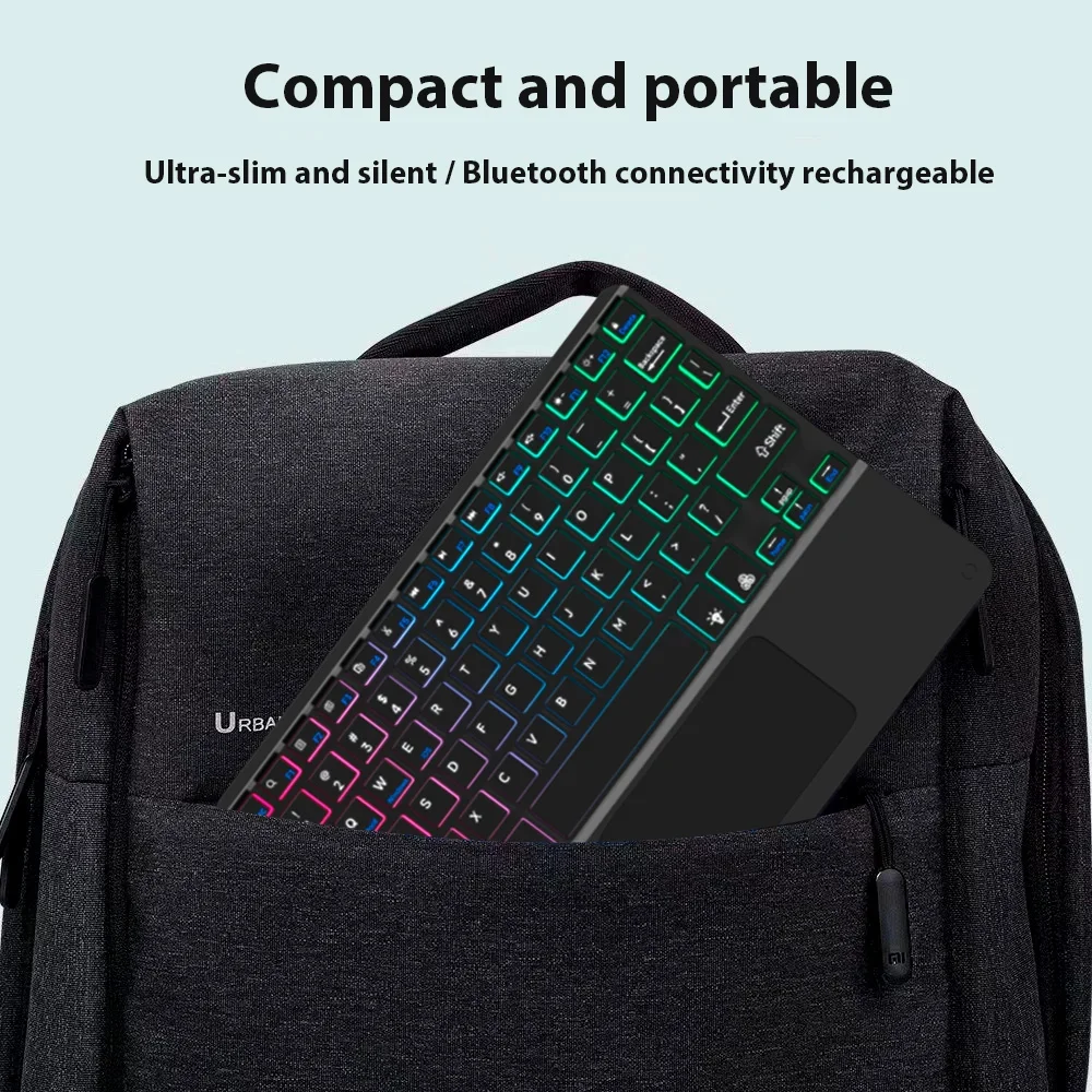Bluetooth Keyboard for Tablet Android IOS Windows Wireless Mouse Keyboard Bluetooth-compatible Rainbow Backlit Keyboard for IPad