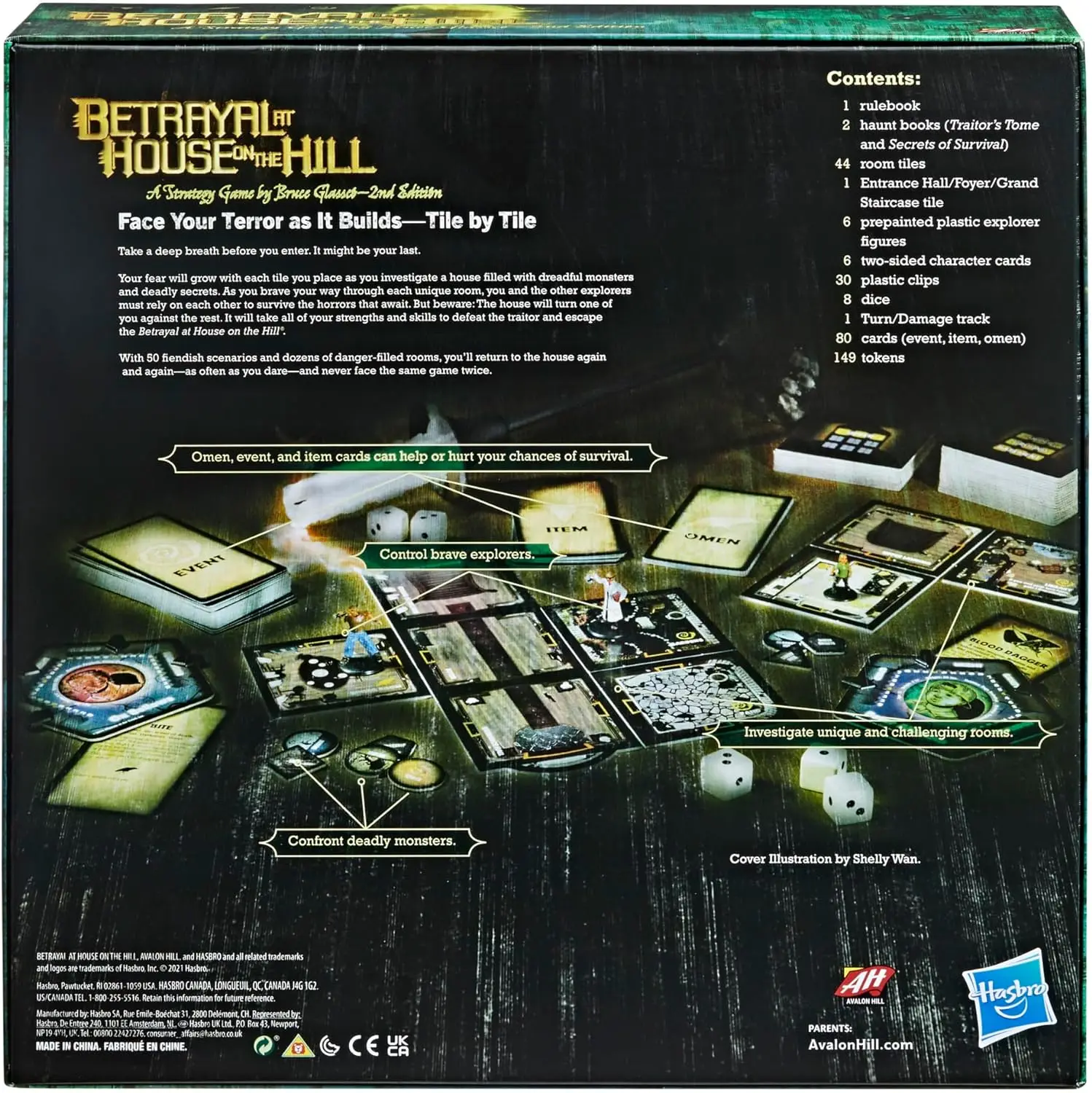 Avalon Hill Betrayal at The House on The Hill 2nd edition cooperative board game, suitable for players aged 12 and above, 3-6 pl