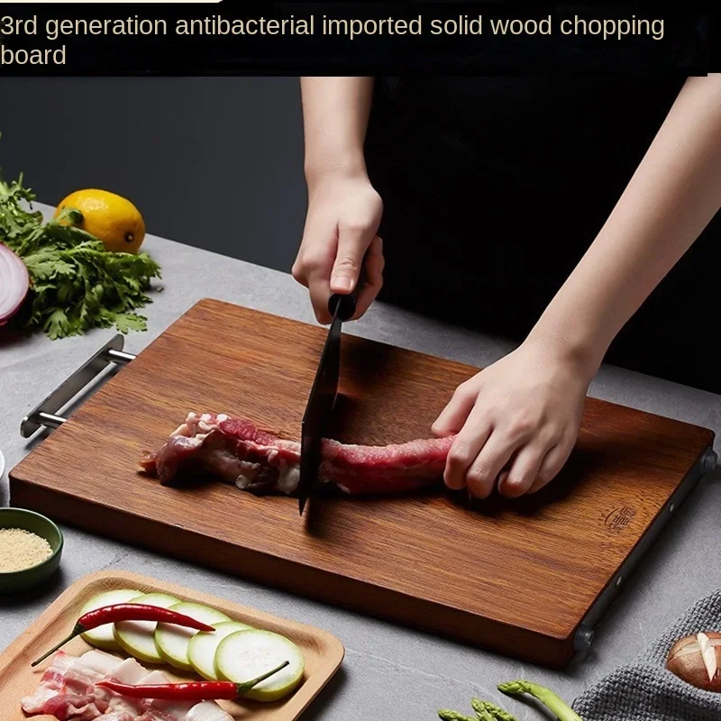 Household kitchen black gold sandalwood cutting board, antibacterial and mildew solid wood chopping board