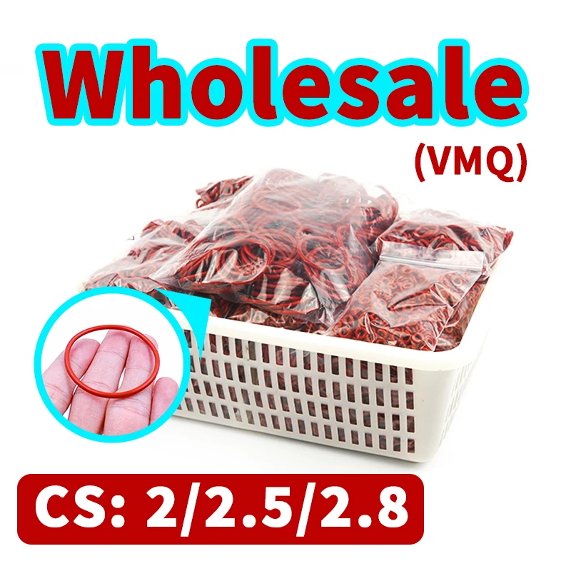 

Thickness 2/2.5/2.8mm CS O-ring wholesale Red VMQ silicon rubber gasket seal silicone ring washer rubber elastic free shipping