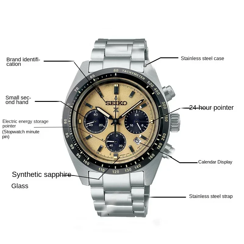 Seiko Panda Di Three Eyed Watch Casual Sports Multifunctional Chronograph Hot Selling Mens Non-Mechanical Quartz Wrist Watch