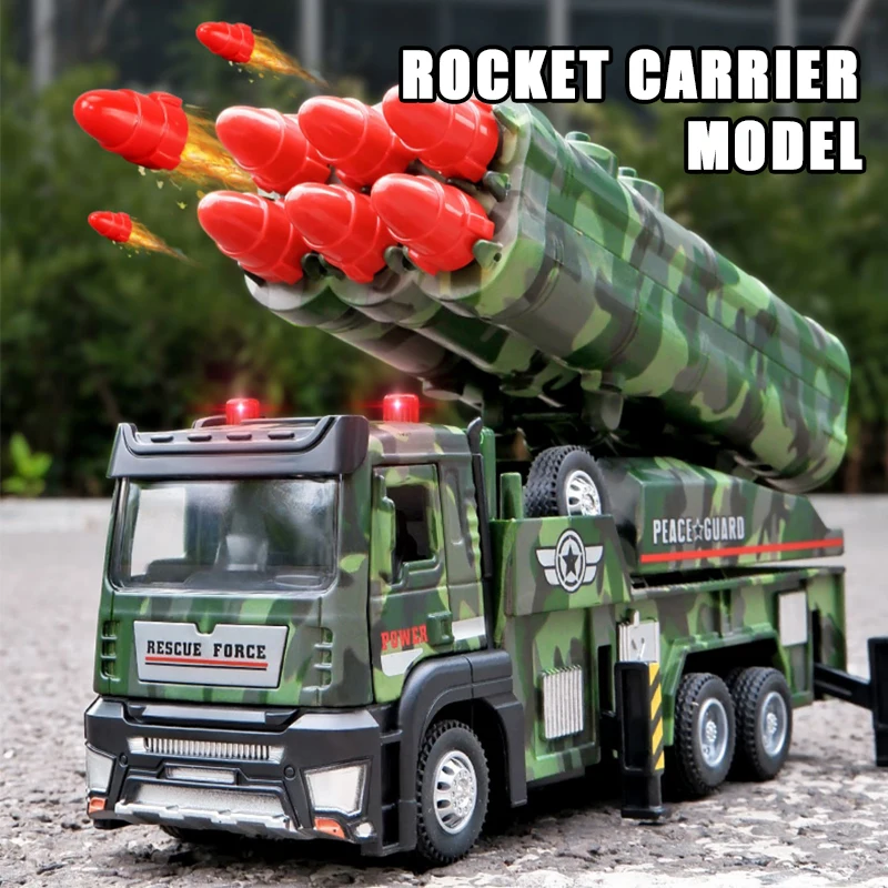 

1:32 Simulation Rocket Carrier Model Boys Toy Rocket Transport Vehicle Collection Children Gift Home Decoration Display