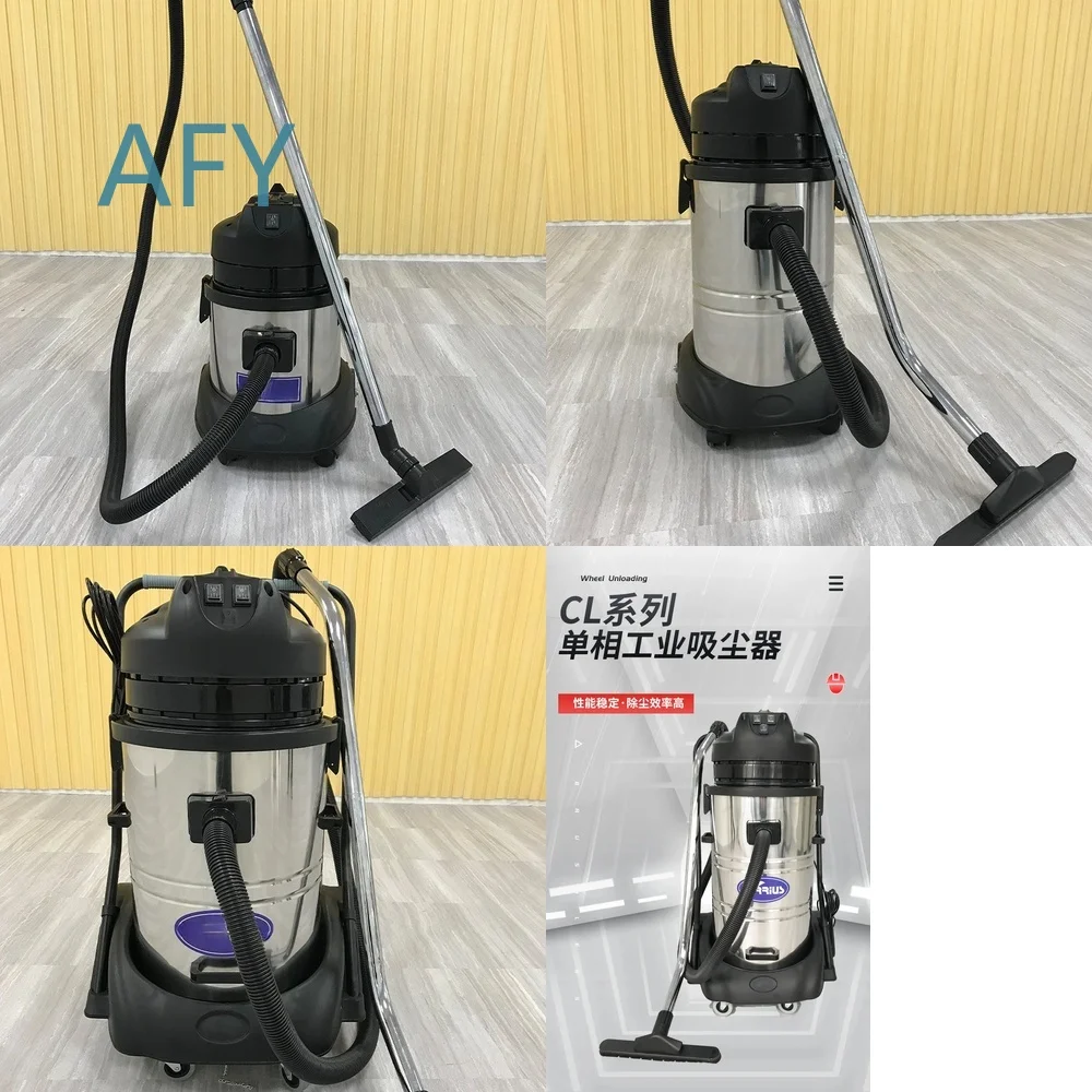 Industrial Wet Dry Vacuum Cleaner for Single Phase Power Supply Dust Oil Debris Suction Machine Heavy Duty Floor Cleaning