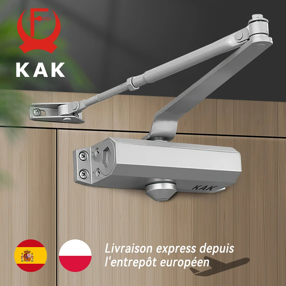 KAK-Ferme-porte automatique hydraulique, vitesse réglable, équipement de fermeture de porte, fermeture en douceur muette, quincaillerie, 25kg à 80kg