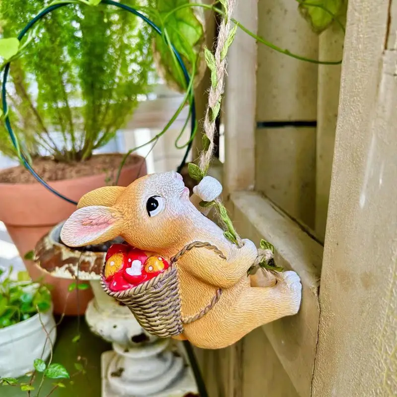 Personalized Climbing Rabbits Outdoor Garden Creative Oranments Wall Hanging Home Courtyard Tree Landscape Balcony Decoration