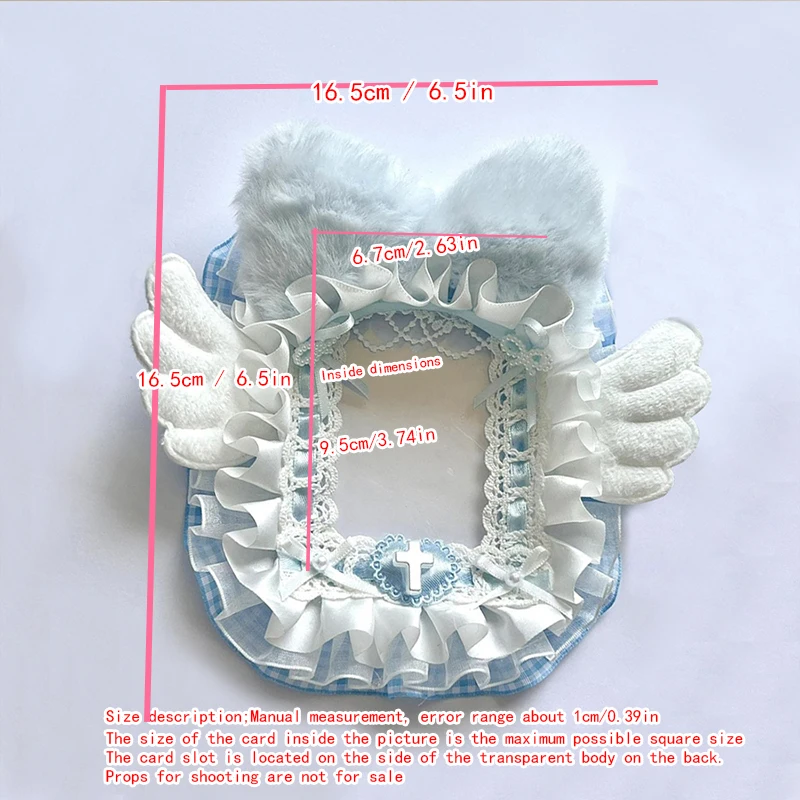 1 قطعة لطيف الوردي الأزرق أفخم الدانتيل مجموعة بطاقات الصور ، اليدوية ACG المشاهير دعم بطاقة صغيرة Guka بولارويد حامل بطاقة الصور