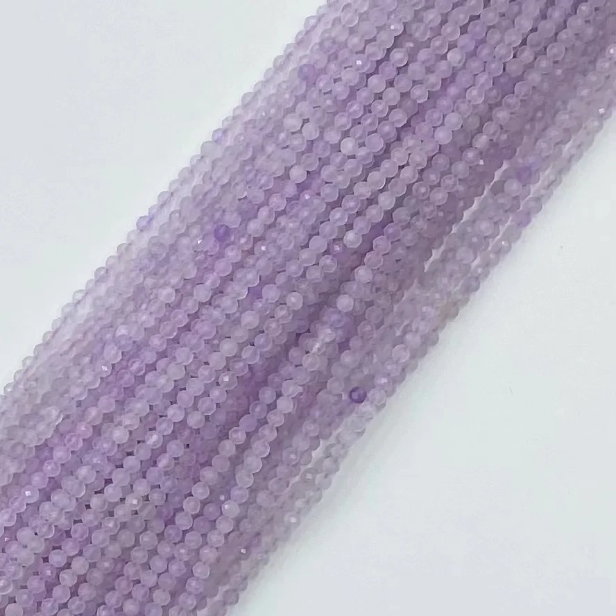 Natural Purple Jade Round Faceted Loose Beads Lavender Amethyst Beads for Jewelry Making DIY Bracelet Necklace 38cm Fashion Hot